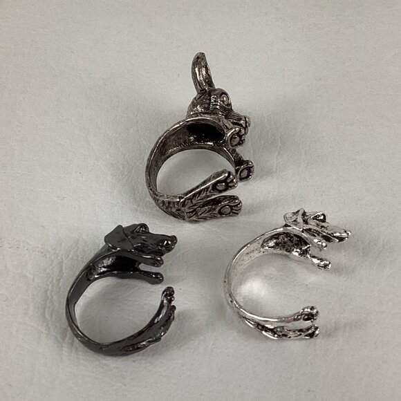 Adjustable Dog Ring Lot Dachshund Chihuahua Animal Wrap Canine Novelty Jewelry - Picture 8 of 8